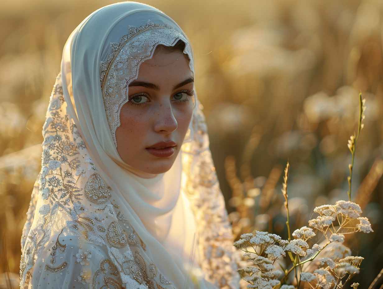 robe de mariée simple pour femme voilée : élégance et modestie - mariage  voile