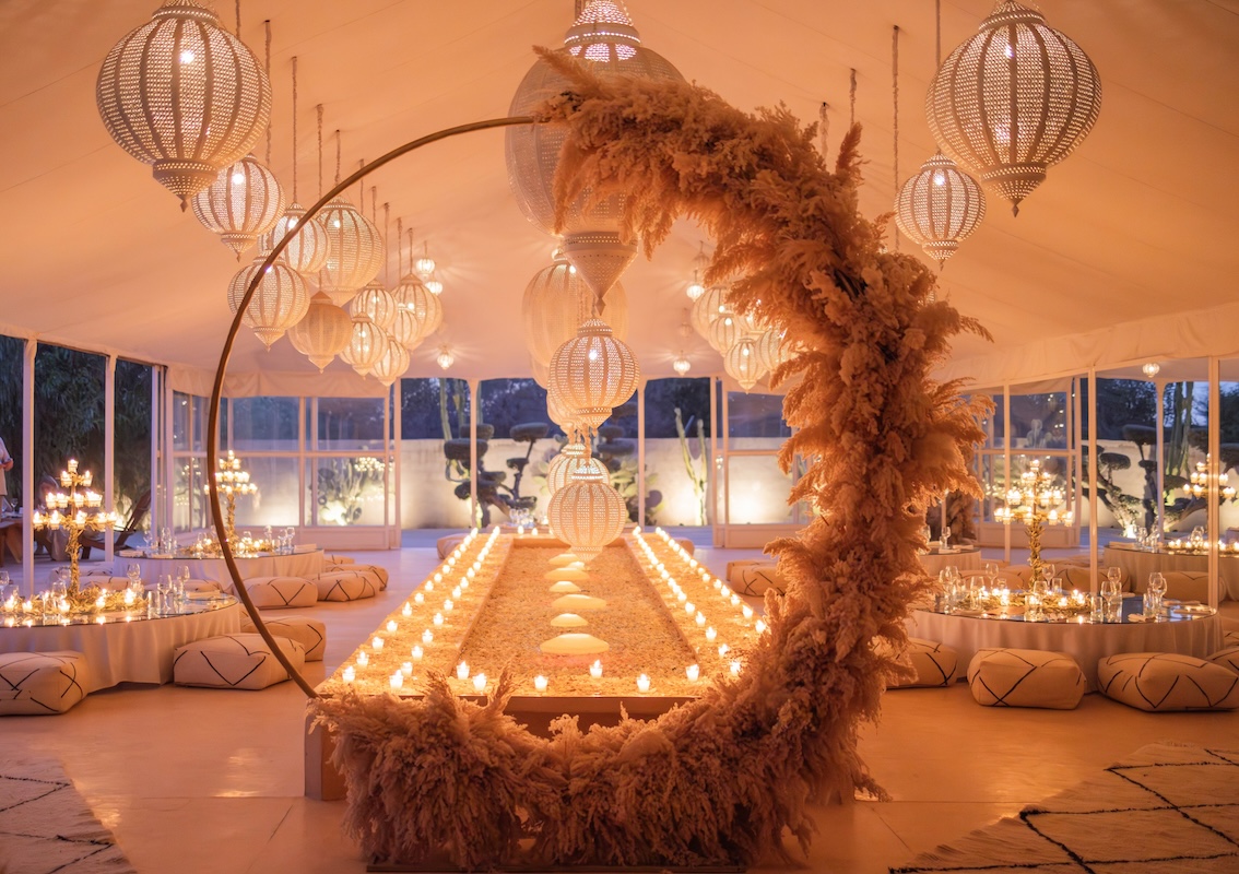 salle de réception lors d'un mariage à Marrakech